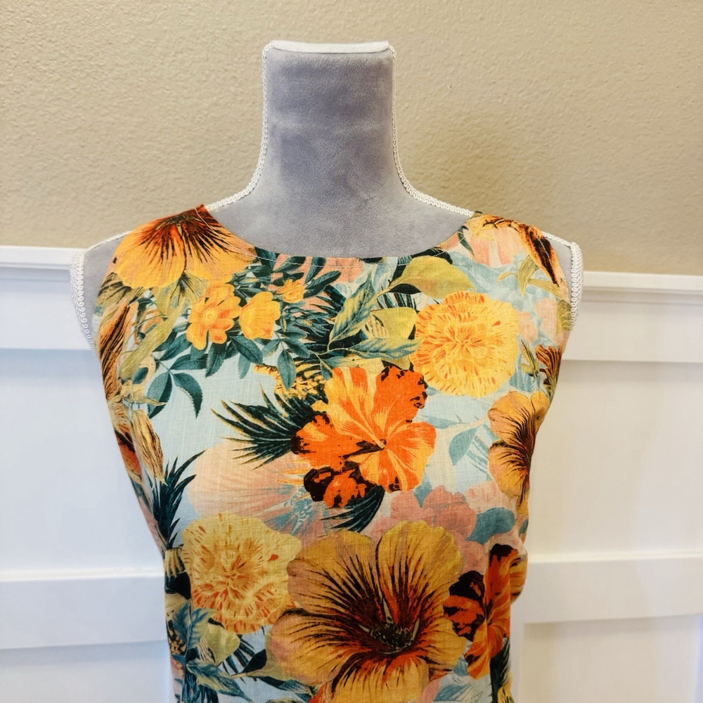 NWT Anthropologie Pilcro Halter Maxi Dress Size:XL Yellow Floral Tier Tropical - Picture 13 of 16
